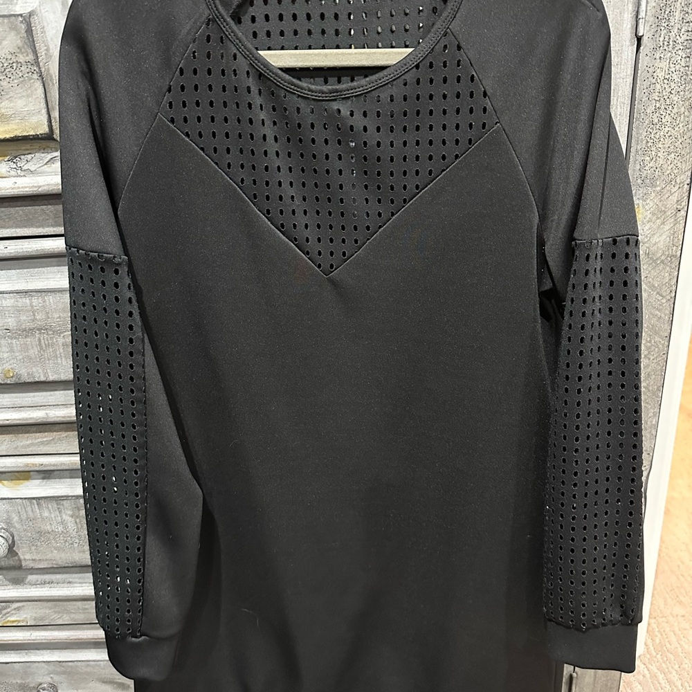 Fabletics Black Perforated Activewear Top/Dress. Like new.